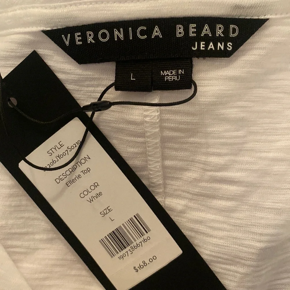 NWT VERONICA BEARD JEANS Ellerie Top - Size Large White - Picture 6 of 6